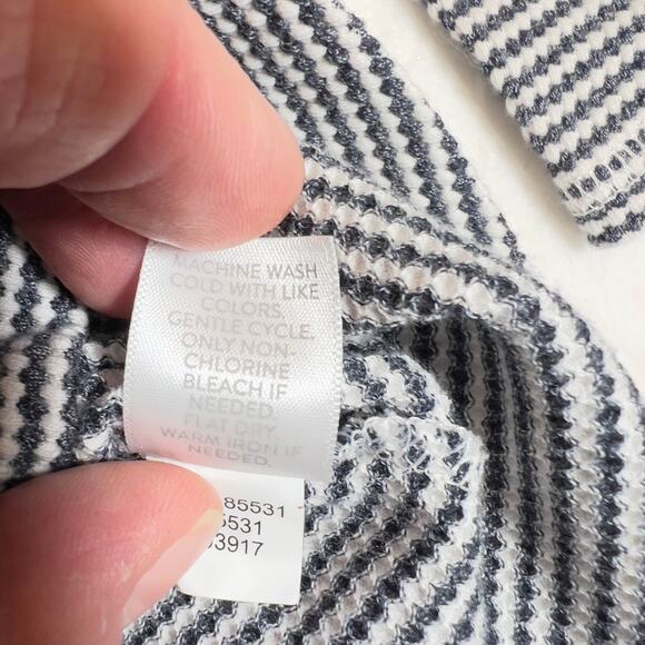 J. Jill Knit Turtleneck Top Woman's Medium Black/ White Weave Cotton Blend - Picture 8 of 16